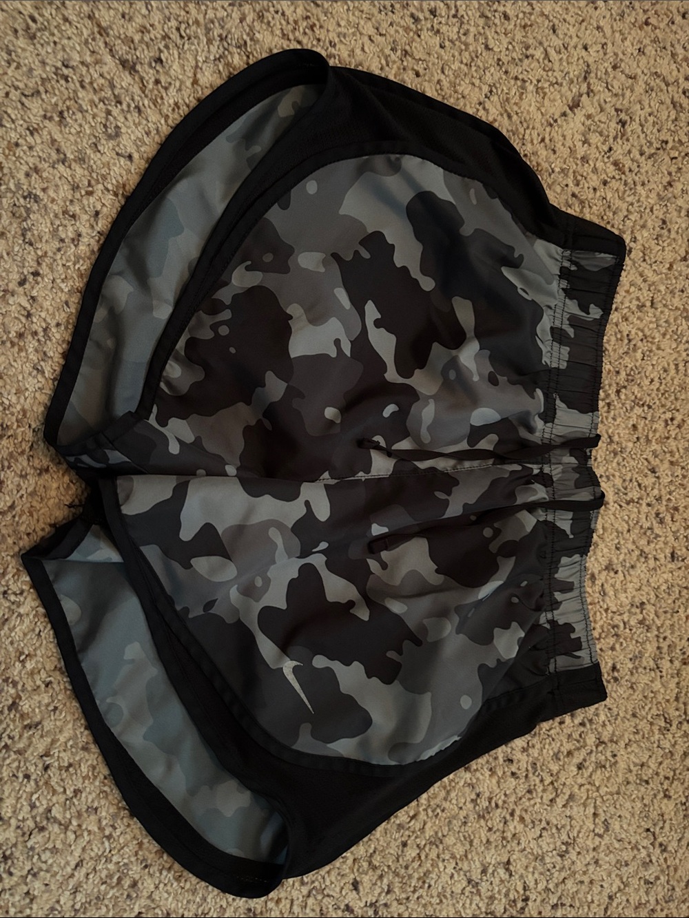 Nike Black & Gray Camo Tempo Dri‑Fit Shorts